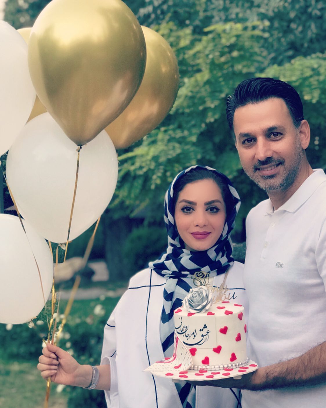 مبینا نصیری و همسرش