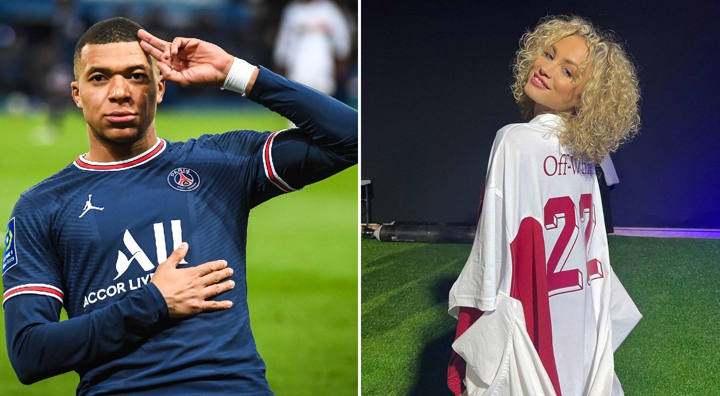 امباپه و همسرش بوسیدن